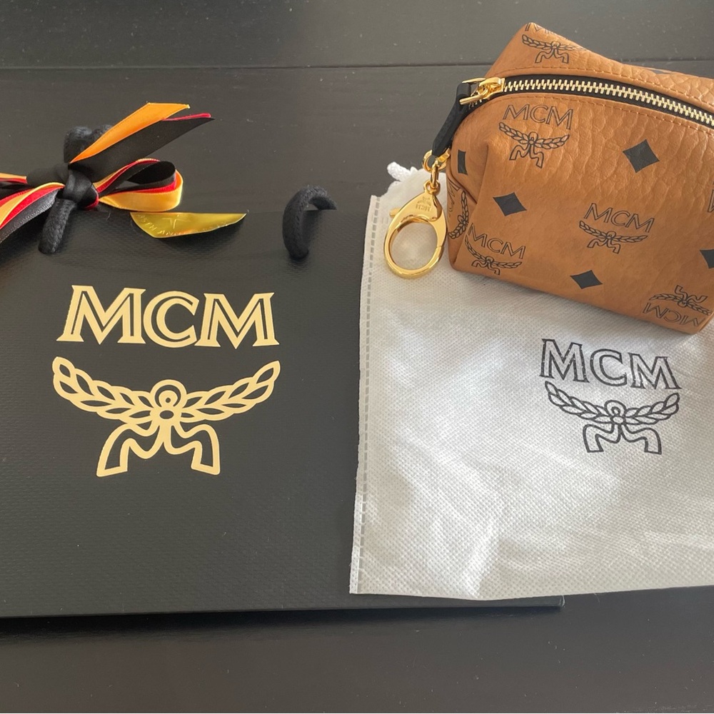 MCM Brown Leather Cosmetic/ Case Bag NWT